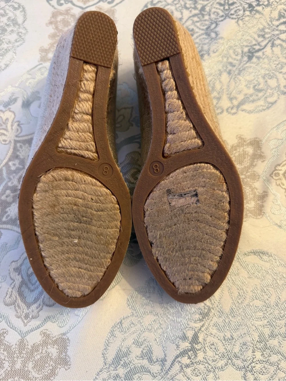 J. Crew Neutral Linen Espadrille Wedge Pumps